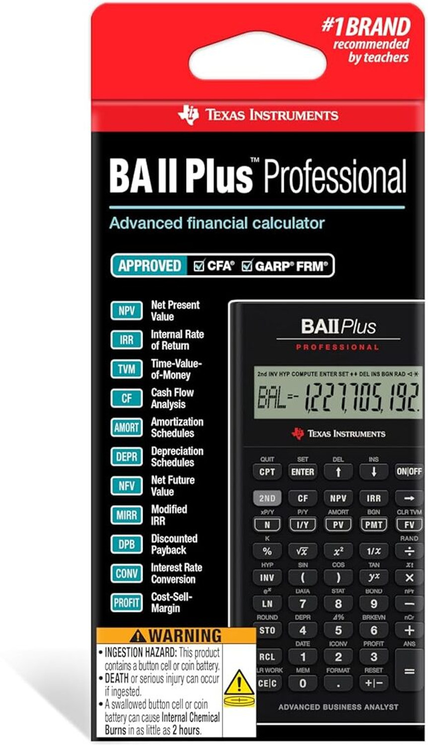 Image of TEXAS INSTRUMENTS BA II Plus Professional BA II Plus Professional Financial Calculator