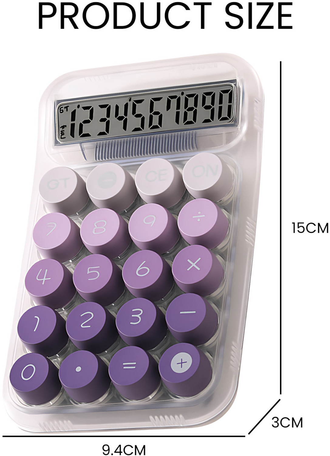 Image of SYGA 10-Digit Transparent Calculator - Stylish Cube Design for Students & Office Basic Calculator