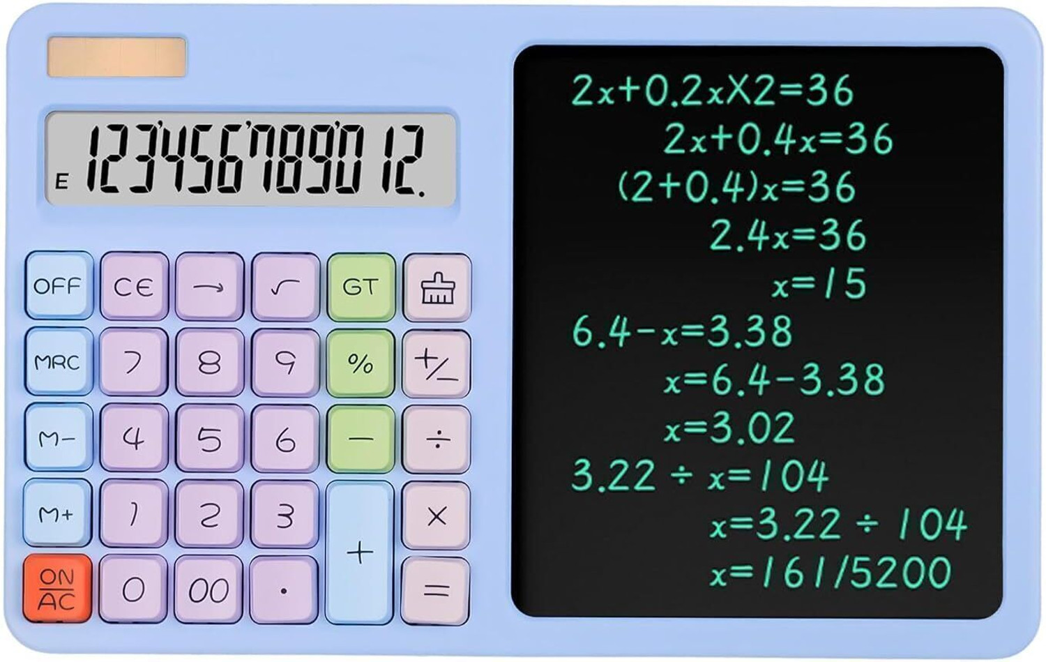 Image of Mira Agency Desk Calculator with Notepad and Stylus, 12 Digit Display, LCD Writing Tablet Multi-Function for Office, School, Home & Basic Financial, Office Accessories Basic Calculator