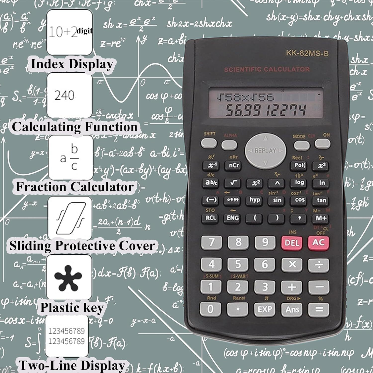 Image of SR Exim Scientific Calculator Scientific & Student Calculator KK-82MS-D (12 Digit) 1 Scientific Calculator