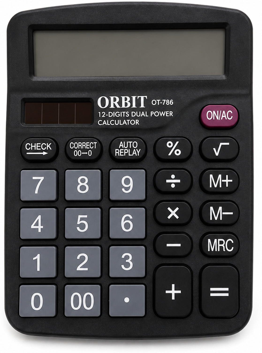 Image of Villy OT-786 12 Digit Dual Power Calculator | Check & Correct Function ORBIT OT-786 12 Digit Dual Power Calculator Basic Calculator (12 Digit)