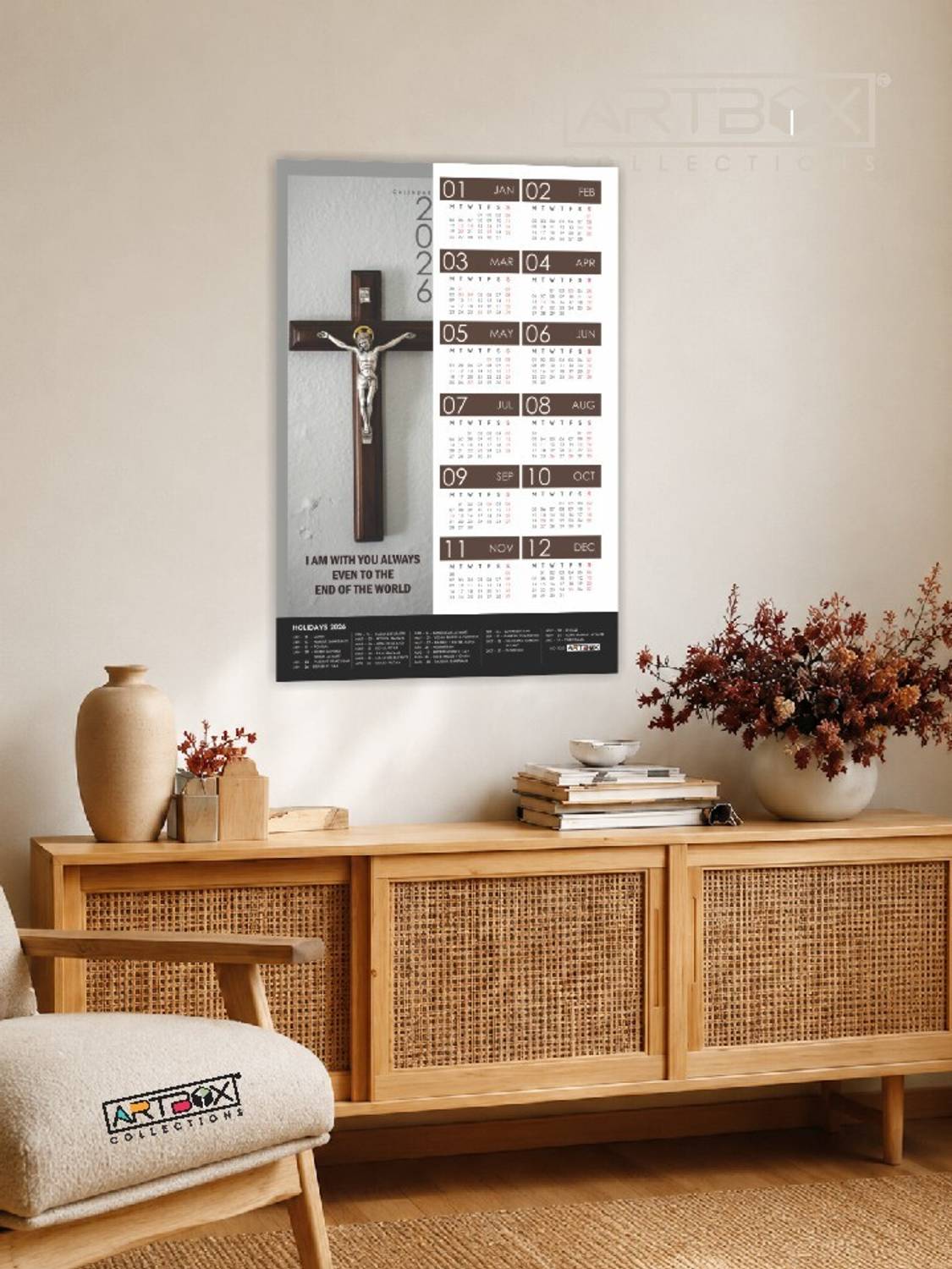 ARTBOX I am with you always Jesus Christ Wall Calendar 2025 (12x18) Inch 2025 Wall Calendar