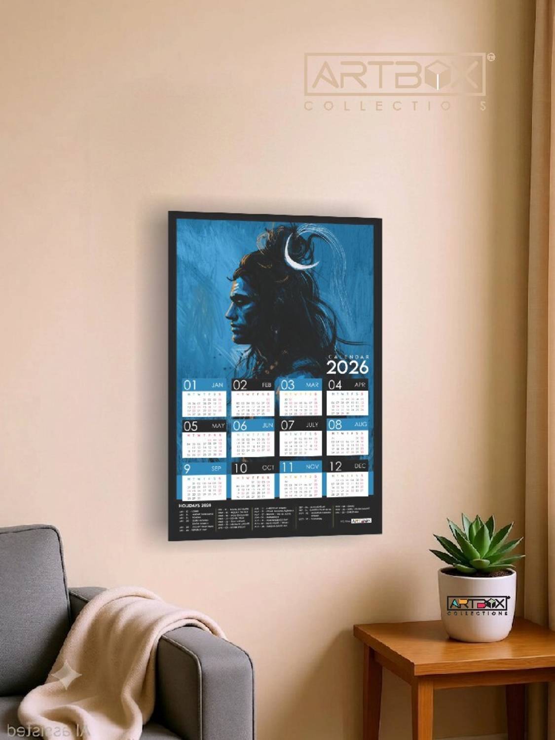 ARTBOX Shiva the Supreme Yogi 2025 Wall Calendar 2025 Wall Calendar