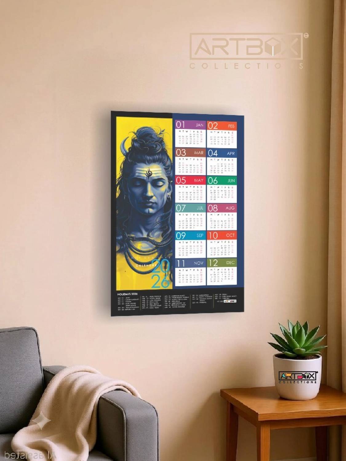 ARTBOX Mahadev's Blessings Lord Shiva Wall Calendar 2025 2025 Wall Calendar