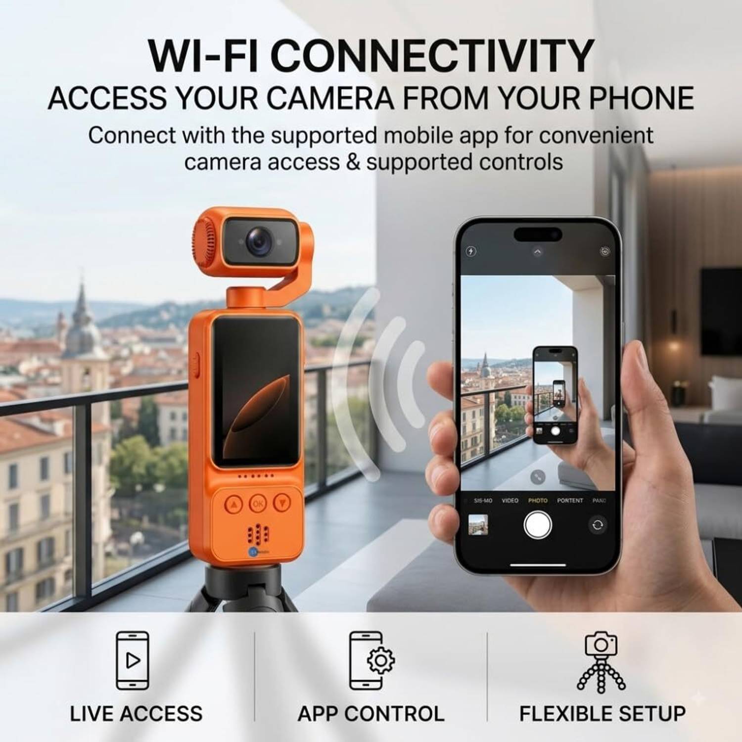 Maizic Smarthome Q6 1080P FHD WiFi Vlogging Camera - Image 3