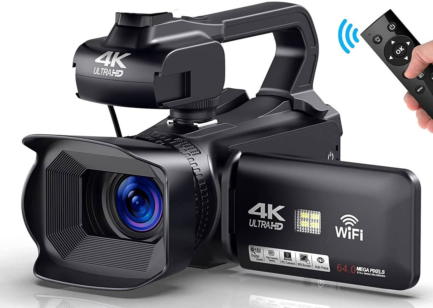 LEQTRONIQ 64MP 4K HD Auto Focus Vlogging Video Camera with 60FPS