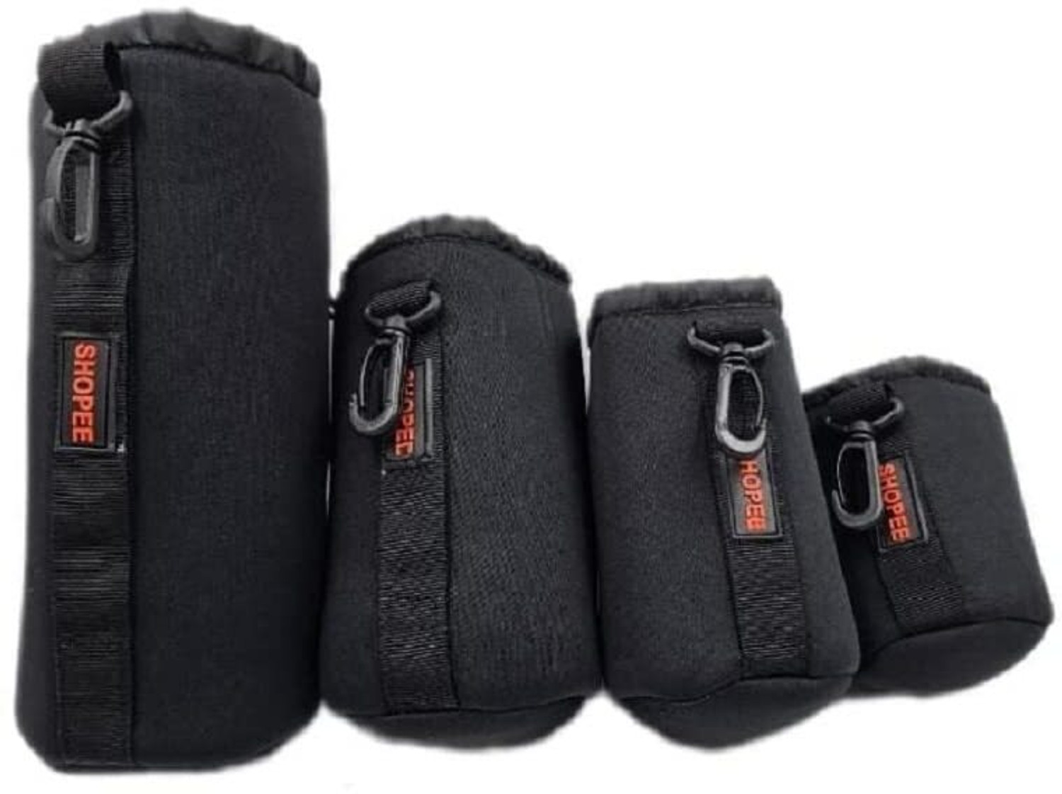 Image of SHOPEE Thick Protective Waterproof Lens Case Pouch Set for DSLR Camera Lens Includes Small, Medium, Large & Extra Large Pouches Camera Bag