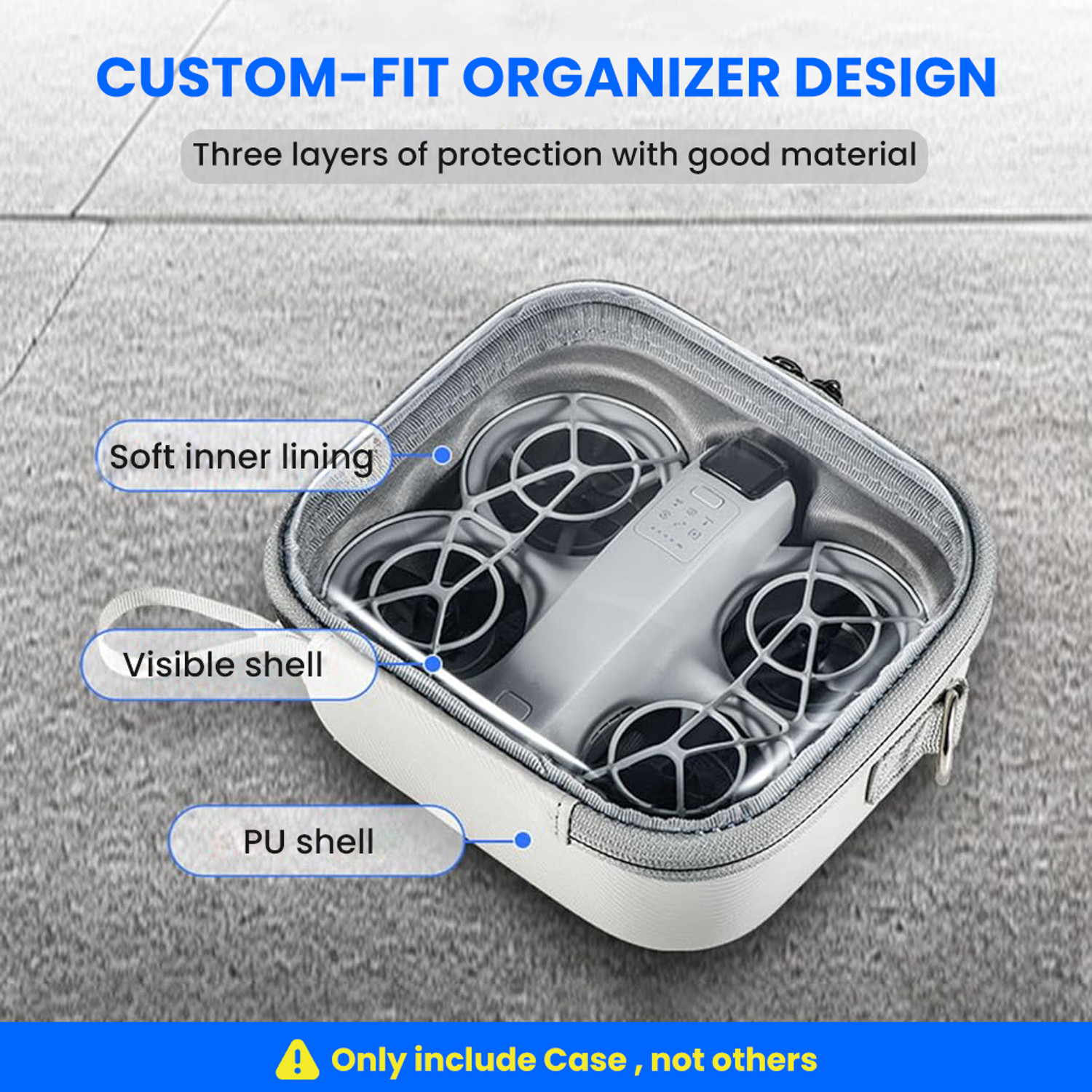 Image of gustave Drone Travel Bag Case for Waterproof Clear Carry Organizer Camera Bag