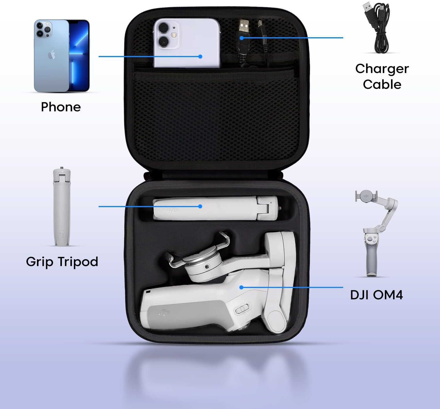 Image of sounce Hard Shell Case for DJI Osmo Mobile 3 /4 /4 SE Gimbal, EVA Waterproof Bag Camera Bag