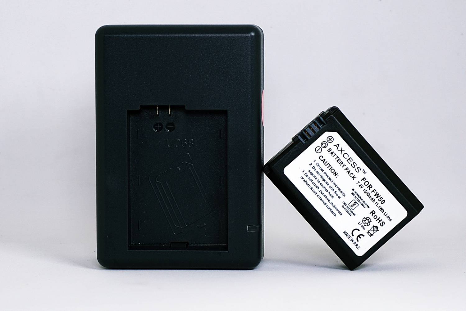 Axcess NP-FW50 Battery & Charger for Sony ZV-E10, Alpha a6300