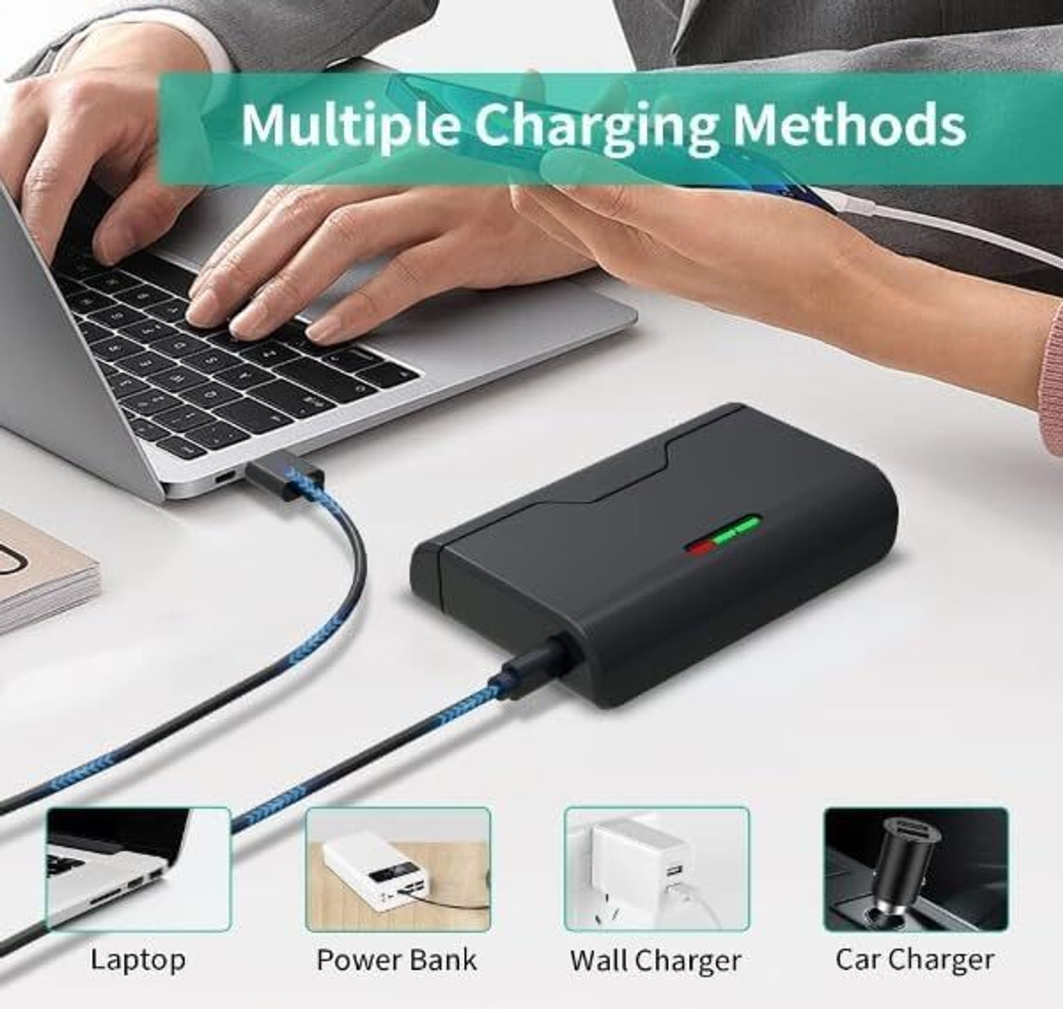 Image of Power Smart 3-Channel USB Charger for GoPro Hero 11 /10 /9 /8 /7 /6 /5 Battery with Type-C Cord Camera Battery Charger