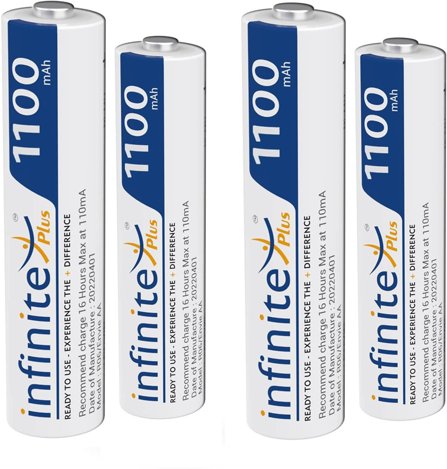 Image of Envie 3200mAh 4pc AA and 1100mAh 4pc AAA NI-MH Rechargeable Battery Combo (8pc) Camera Battery Charger