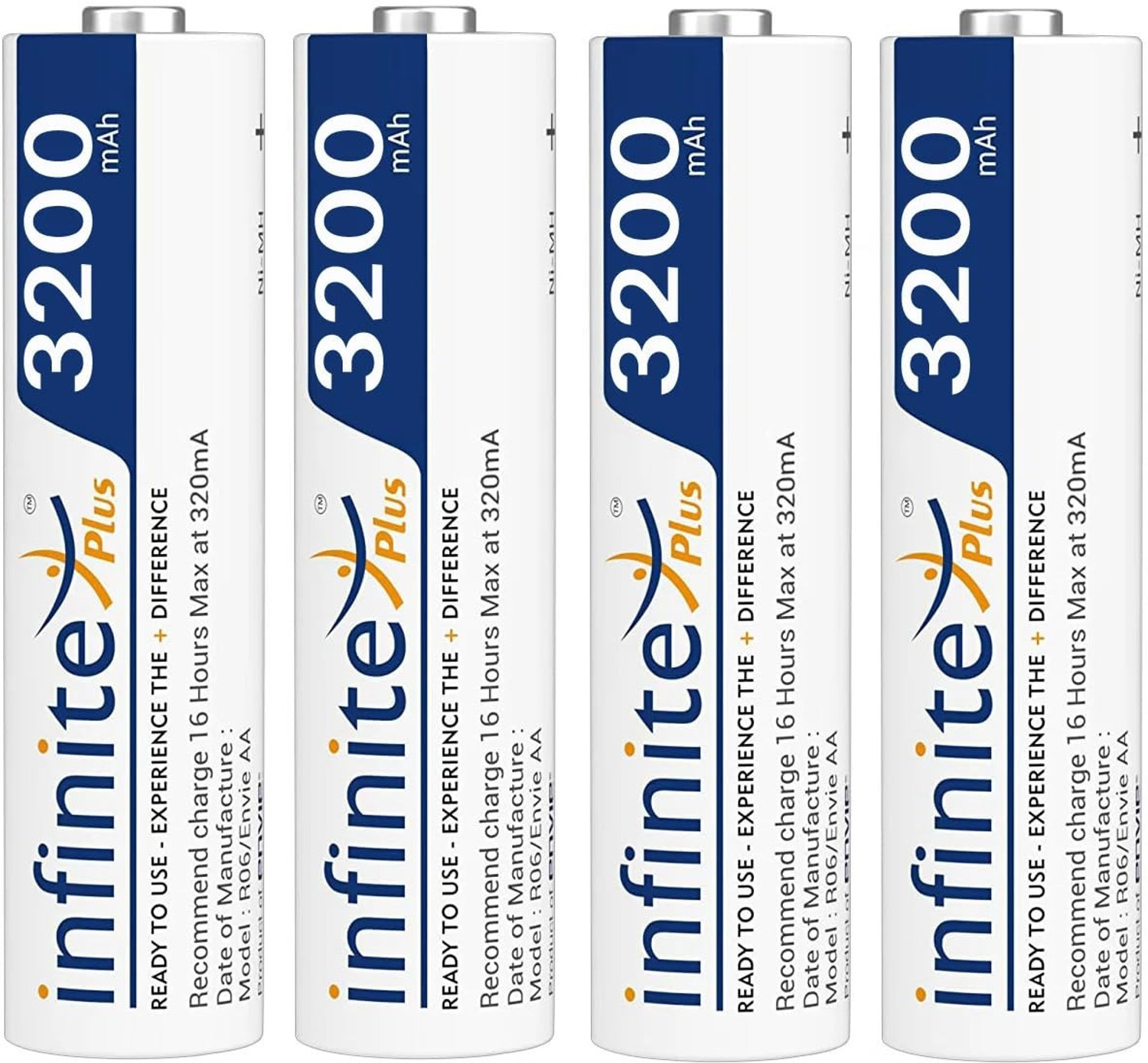 Image of Envie 3200mAh 4pc AA and 1100mAh 4pc AAA NI-MH Rechargeable Battery Combo (8pc) Camera Battery Charger