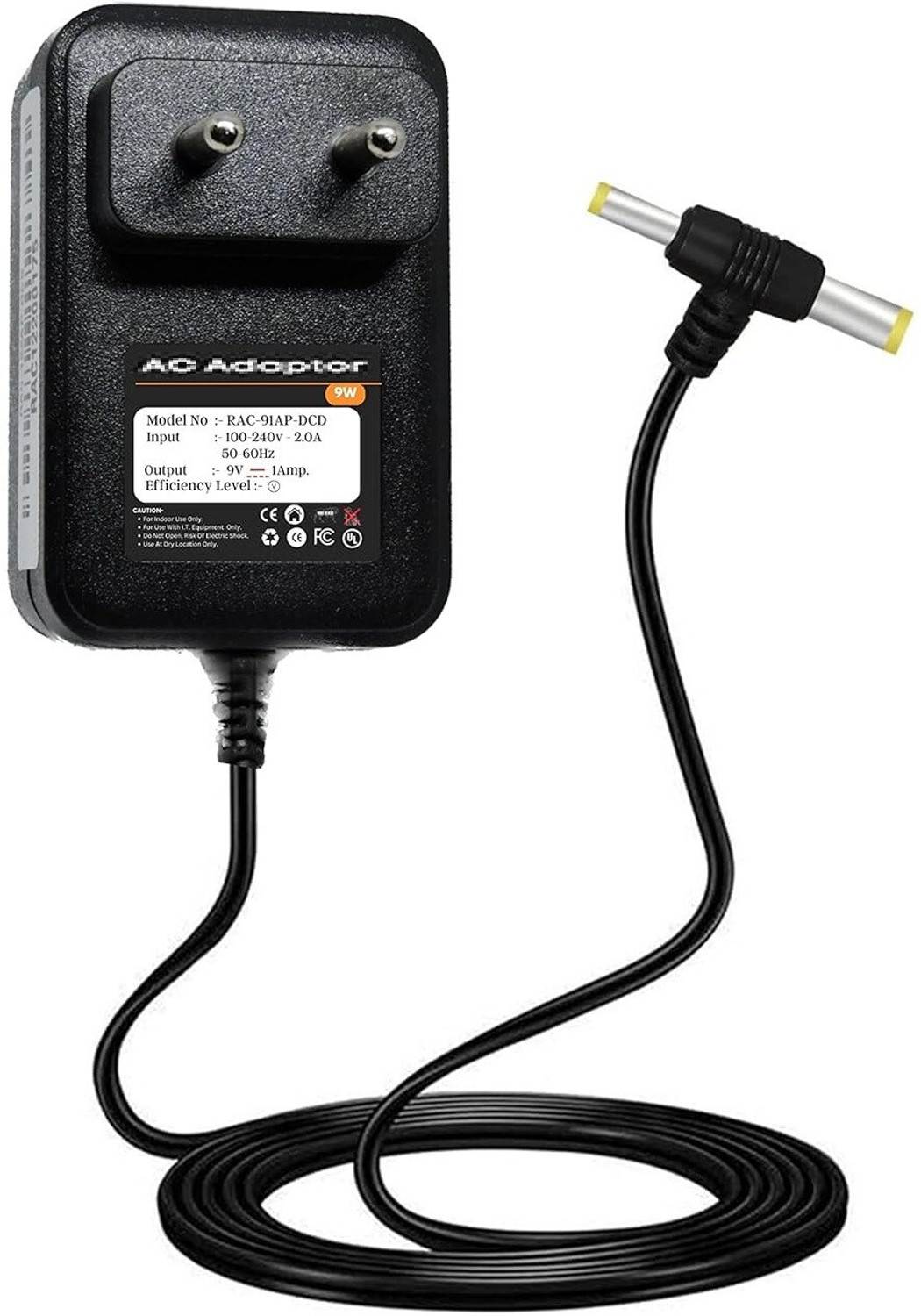 Image of Microtech 9V 1A DC Power Adapter AC to DC SMPS Power Supply 9 Volt 1 Amp Adaptor Charger Worldwide Adaptor