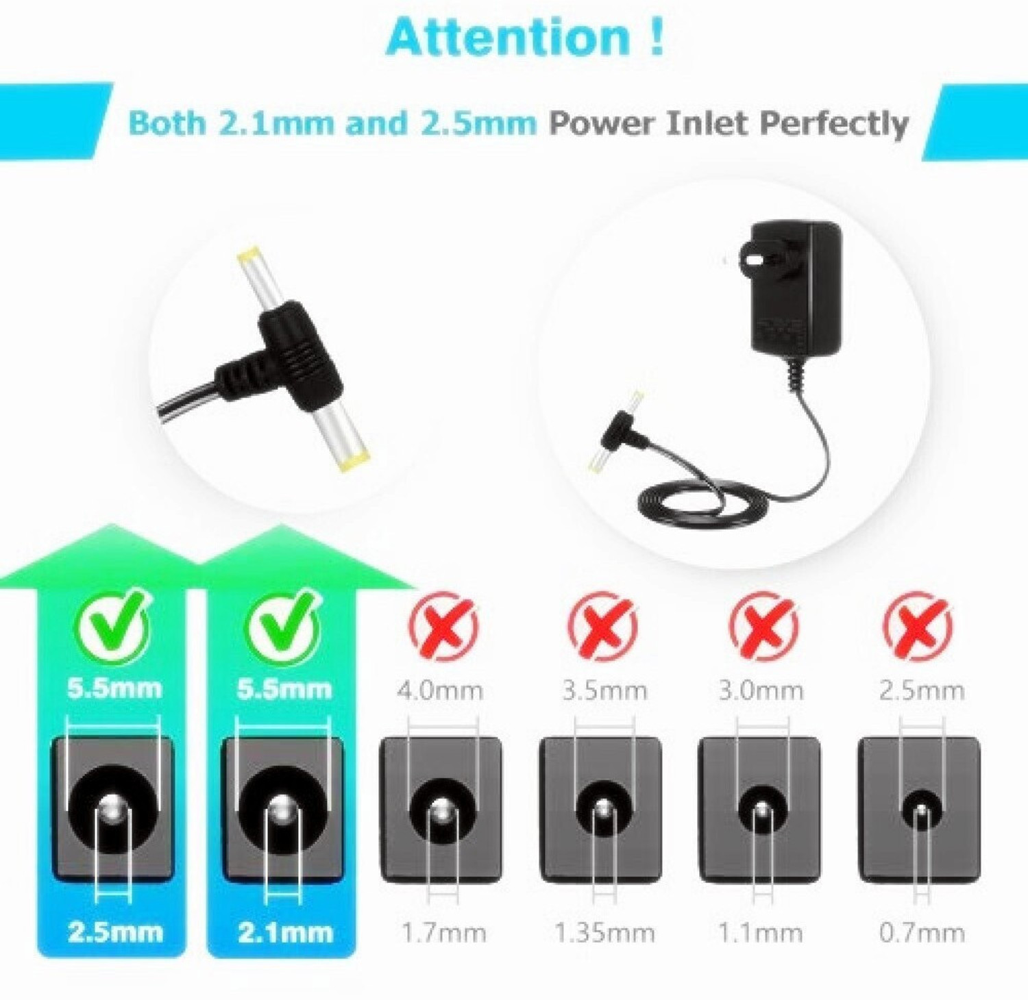 Image of Microtech 9V 1A DC Power Adapter AC to DC SMPS Power Supply 9 Volt 1 Amp Adaptor Charger Worldwide Adaptor
