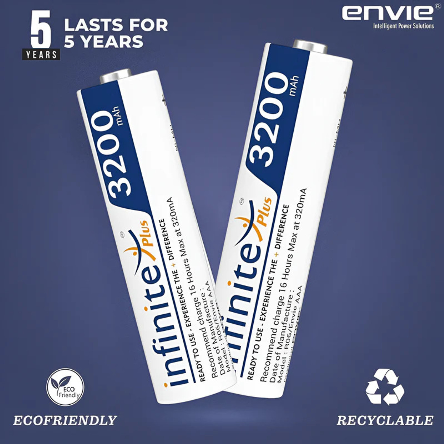 Image of Envie AA3200RTU 4PL Infinite Plus AA 3200mAh Ni-MH Rechargeable Ready to Use Battery Camera Ni-MH Battery