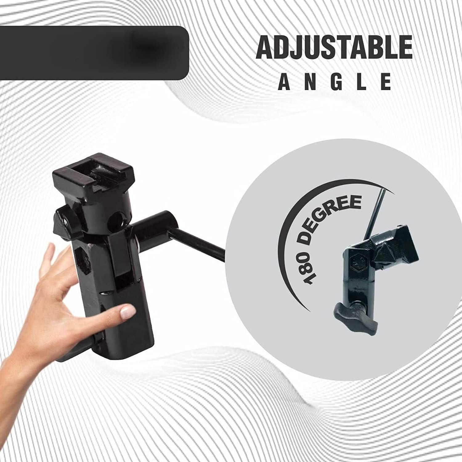 Image of Hiffin S1 Umbrella Bracket Heavy Duty Flash Light Stand Umbrella Holder B Bracket Speedlite Holder (CNC Aluminium) in Black Color Folding Flash Bracket