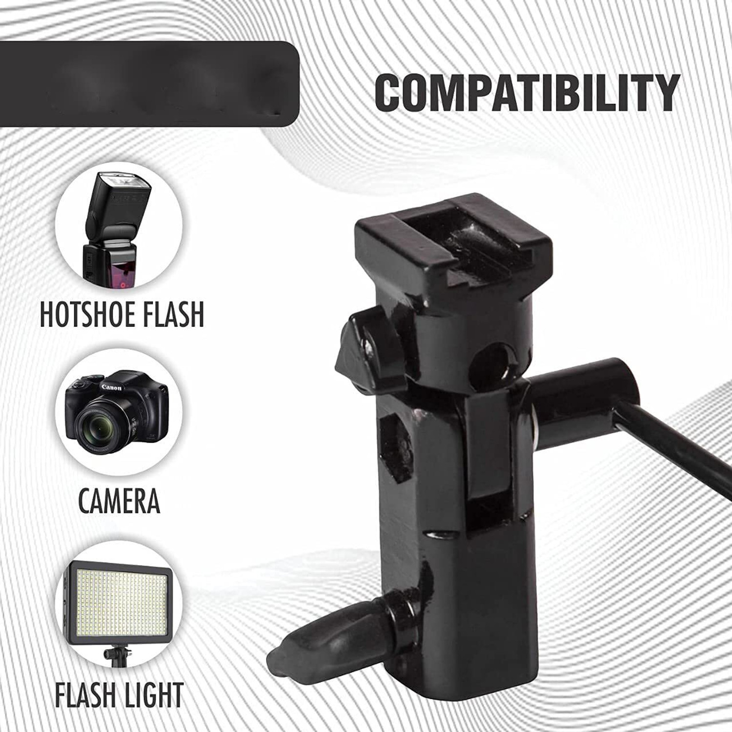 Image of Hiffin S1 Umbrella Bracket Heavy Duty Flash Light Stand Umbrella Holder B Bracket Speedlite Holder (CNC Aluminium) in Black Color Folding Flash Bracket