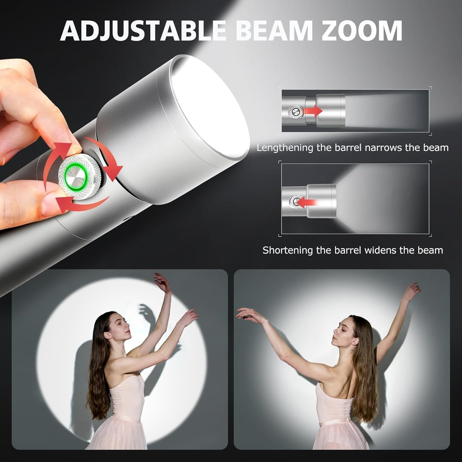 Image of Adofys RGB LED Photography Flashlight, 7500mAh Aluminum Alloy Patterned Ambient light 1570 lx Camera LED Light