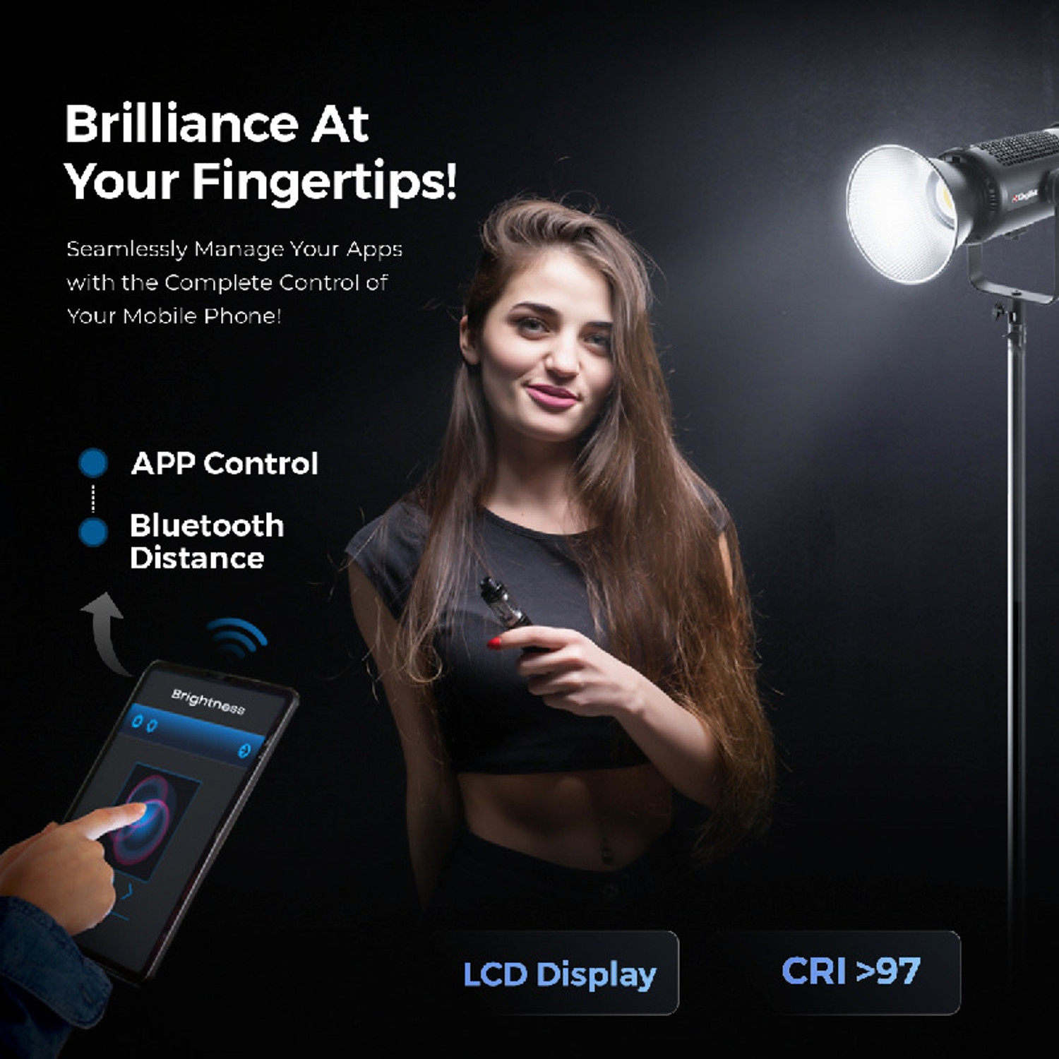 Image of DIGITEK DCL-400 WBC Combo Continuous Light. Built with Solid Aluminium Alloy Frame 450 lx Camera LED Light