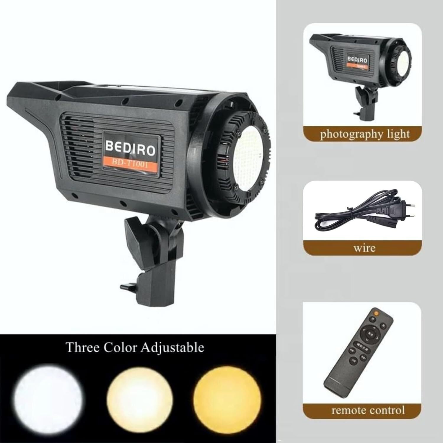 Image of fotokina BEDIRO BD-T1001 100W LED Video Light for Photography /YouTube, Bowens Mount 1 lx Camera LED Light