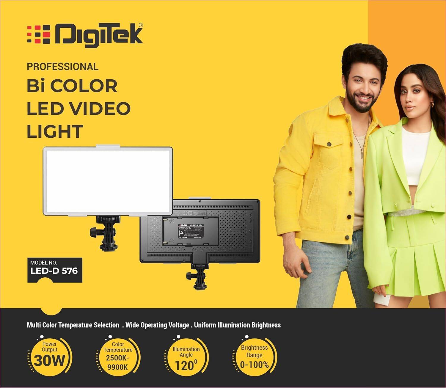 DIGITEK LED - D576 Bi Professional 42W Video Light for Video
