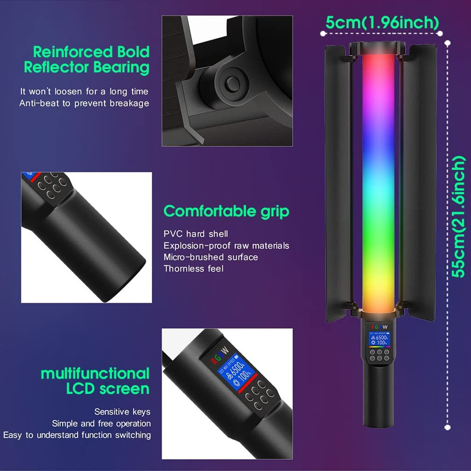 Image of Czech KNE Buy New RGB LED Light Stick Wand GVG17 5800 lx Camera LED Light