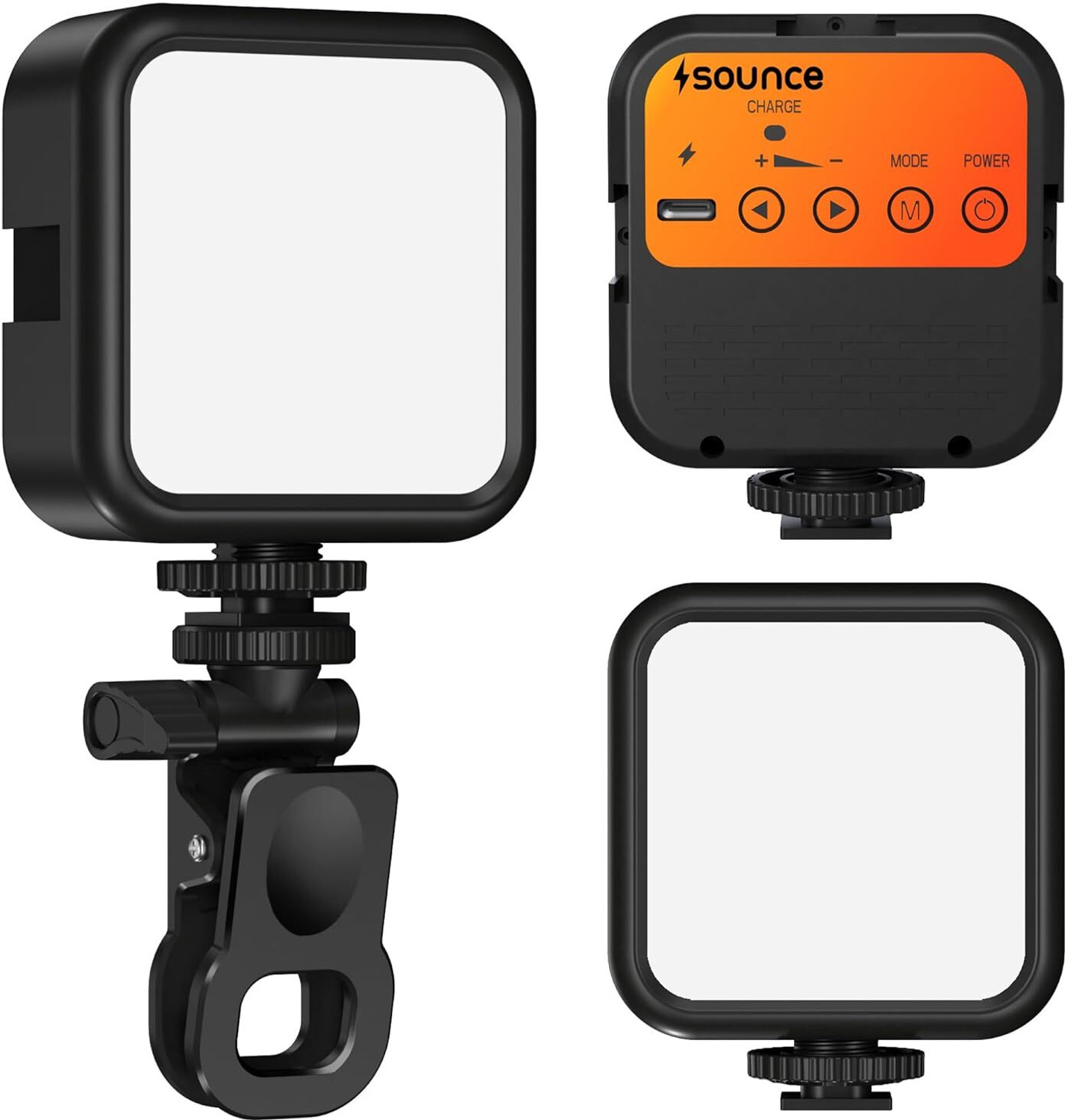 Image of sounce Clip-On Rechargeable LED Video Light for Phone, Camera & Laptop 1000 lx Camera LED Light