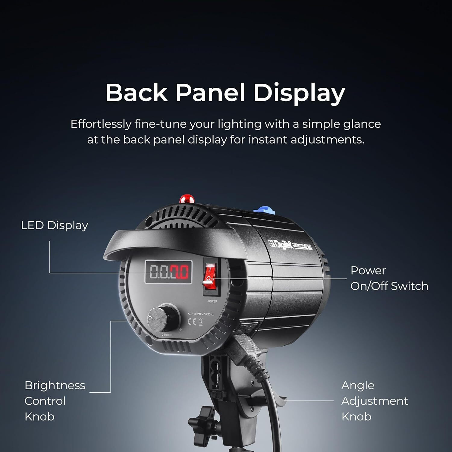 Image of DIGITEK Lite DCL-150WBC Combo Bi Color Continuous LEDLight with 18 CM ReflectorSuitable 5400 lx Camera LED Light