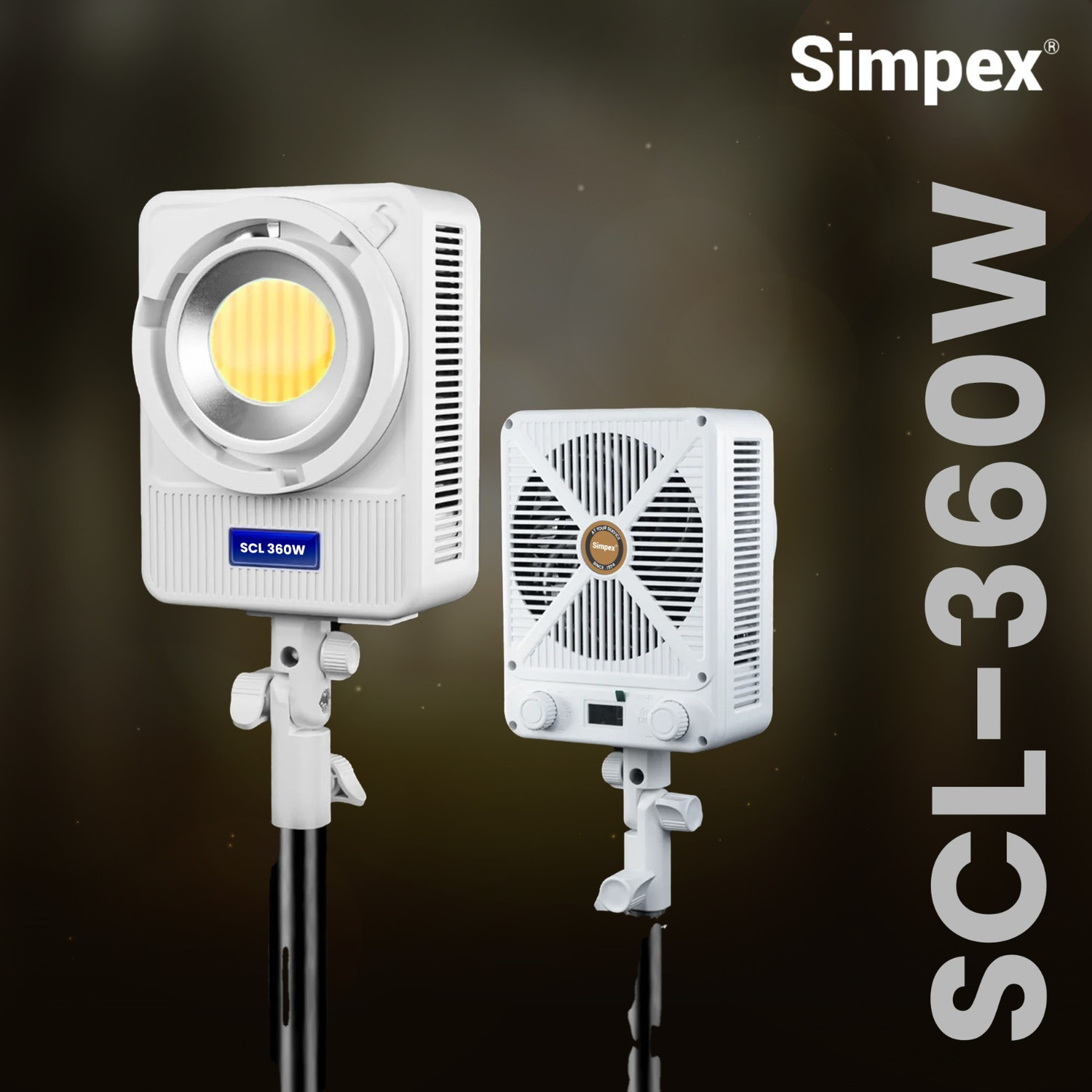 Image of Simpex SCL 360W Bi Colour Continuous LED Light With Bowens Mount For Photography. 27800 lx Camera LED Light