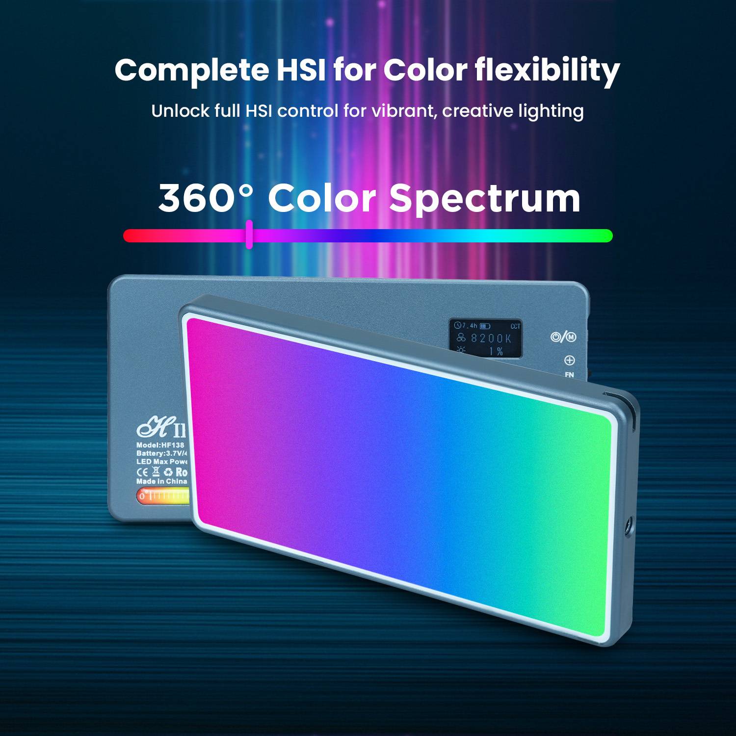 Hiffin HF-138 Portable Pocket RGB LED Video Light with 20 Lighting