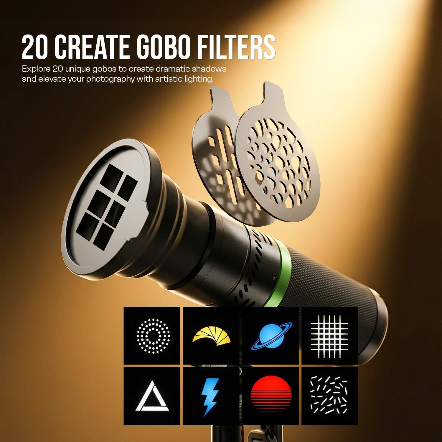 Image of Hiffin G-Flash PRO RGB 30W LED Video Light, 4 Colors, 5000mAh, USB-C Battery+ 1620 lx Camera LED Light