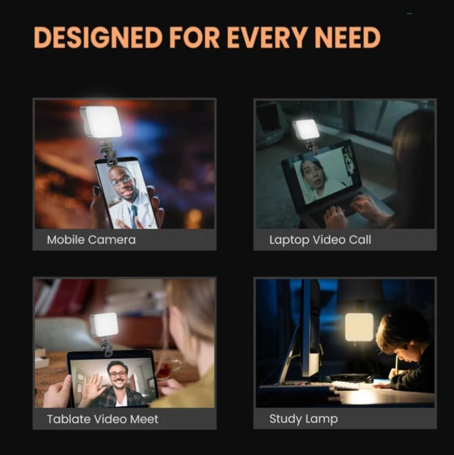 Image of ELITEWAVE LED Video Light for Phone,, Camera Laptop with Clip 100 lx Camera LED Light