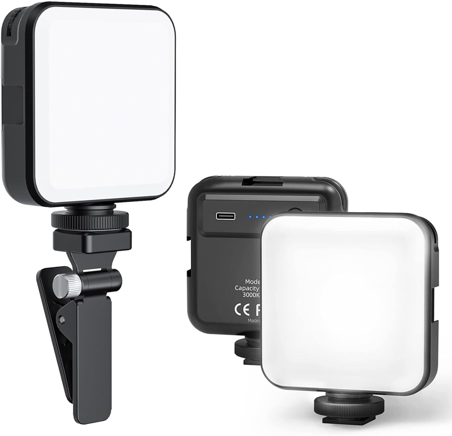 Image of ZOBAK Pocket Video Light,Dimmable & Rechargeable Type C,3200-6500K with Screen Clip 100 lx Camera LED Light