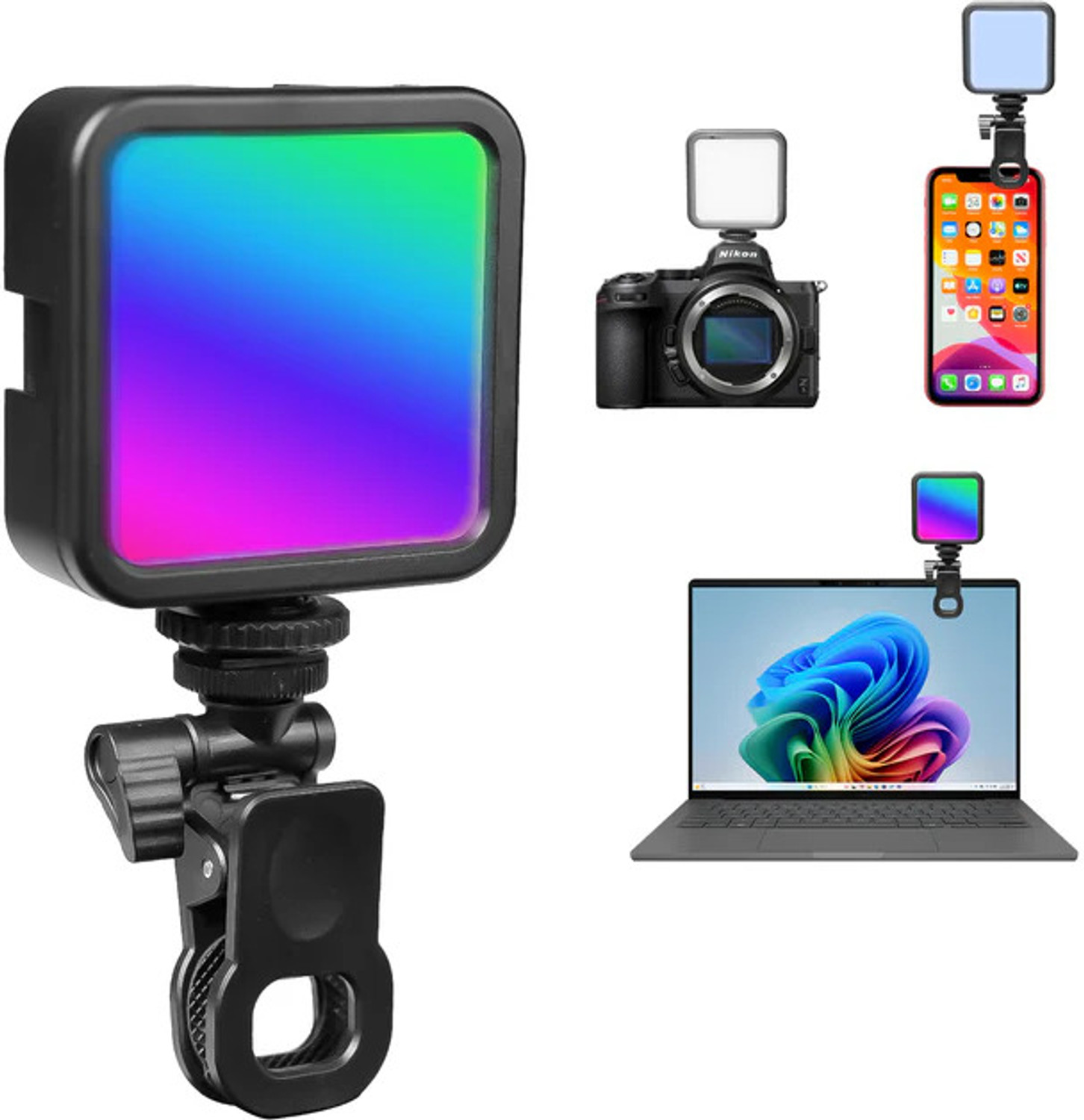 Image of Hiffin VL49 RGB Video Light, LED Light 360 Full Color Portable Photography Lighting 36000 lx Camera LED Light