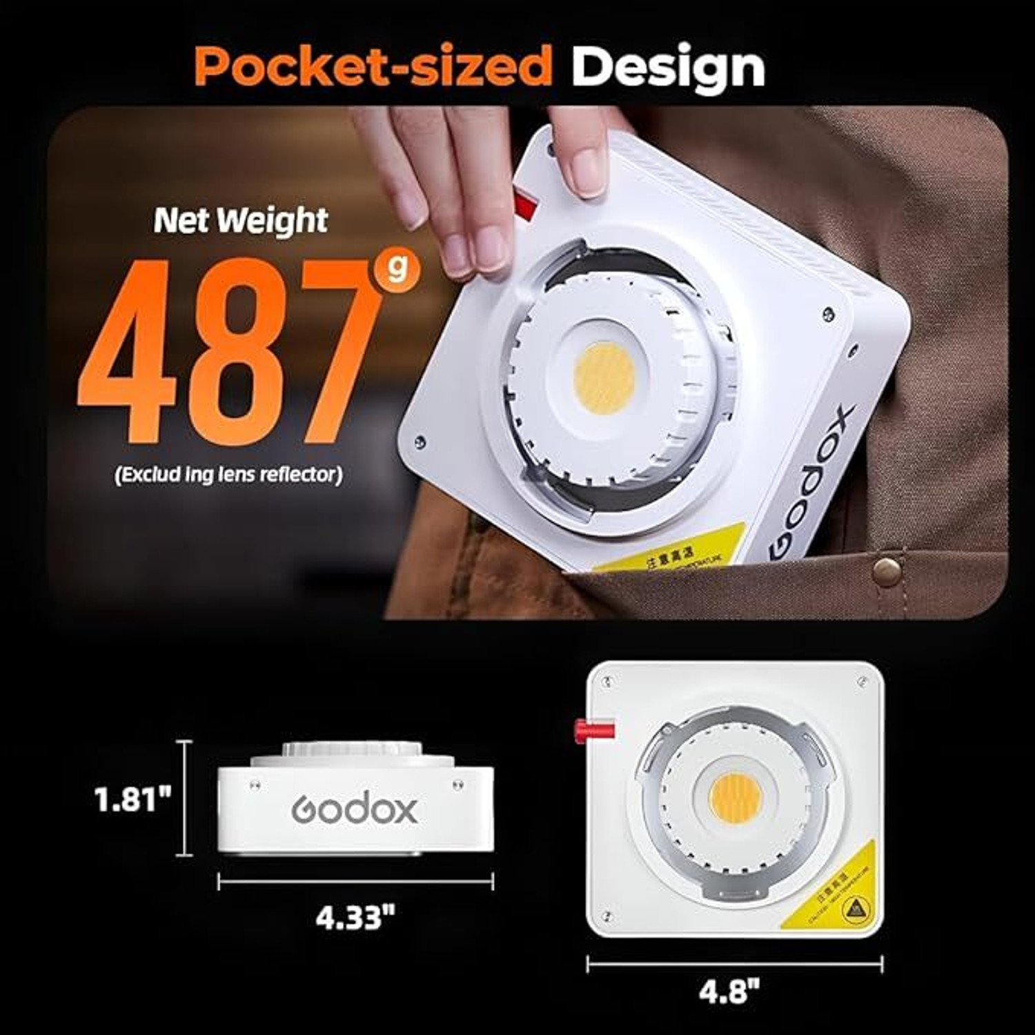 Image of GODOX ML100R Kit 3 RGB Video Light with BG02 Battery Grip 0 lx Camera LED Light