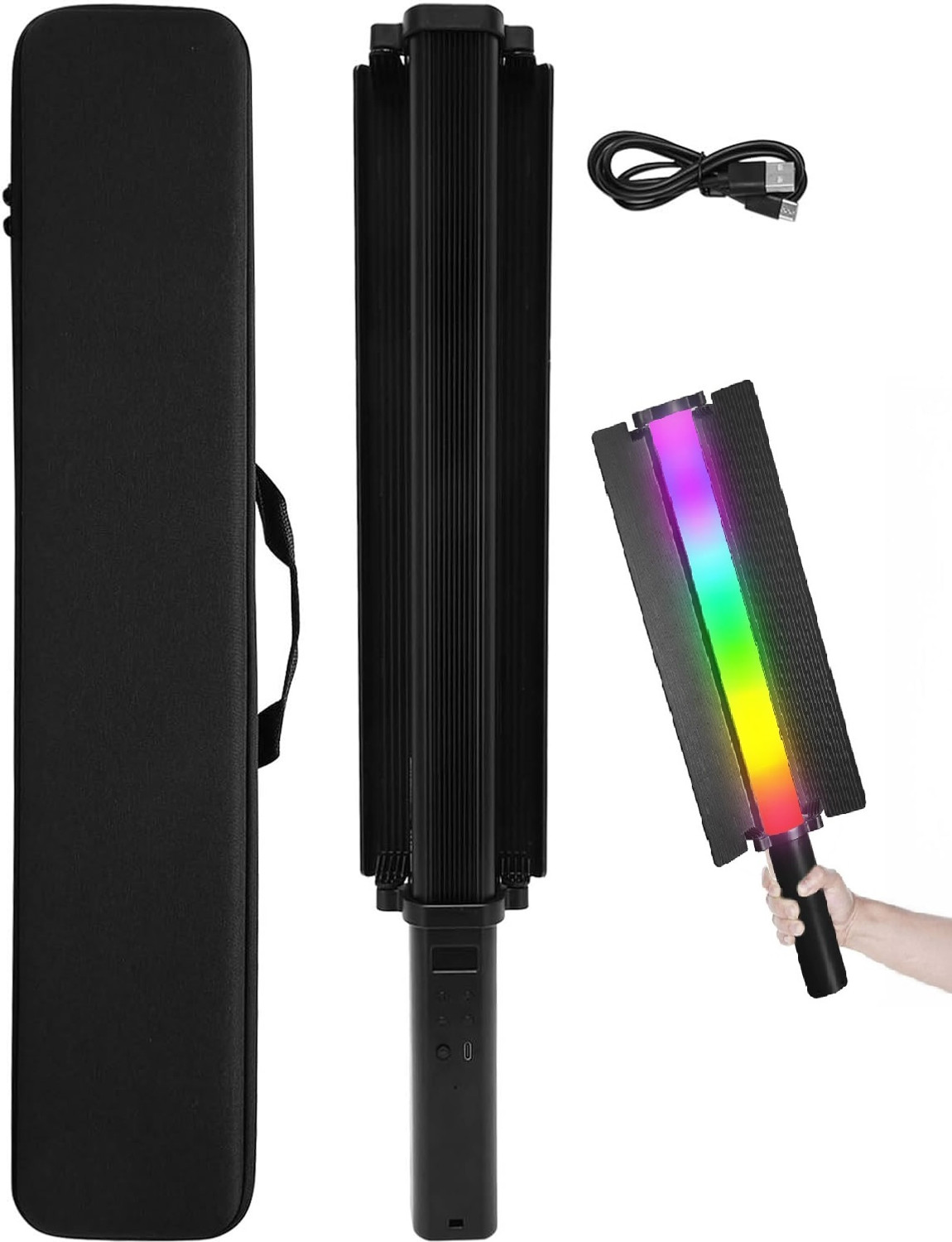 Image of Deoxys LED Tube Light Stick with Metal Barndoor, Handle, Touch Bar /APP Control 5800 lx Camera LED Light