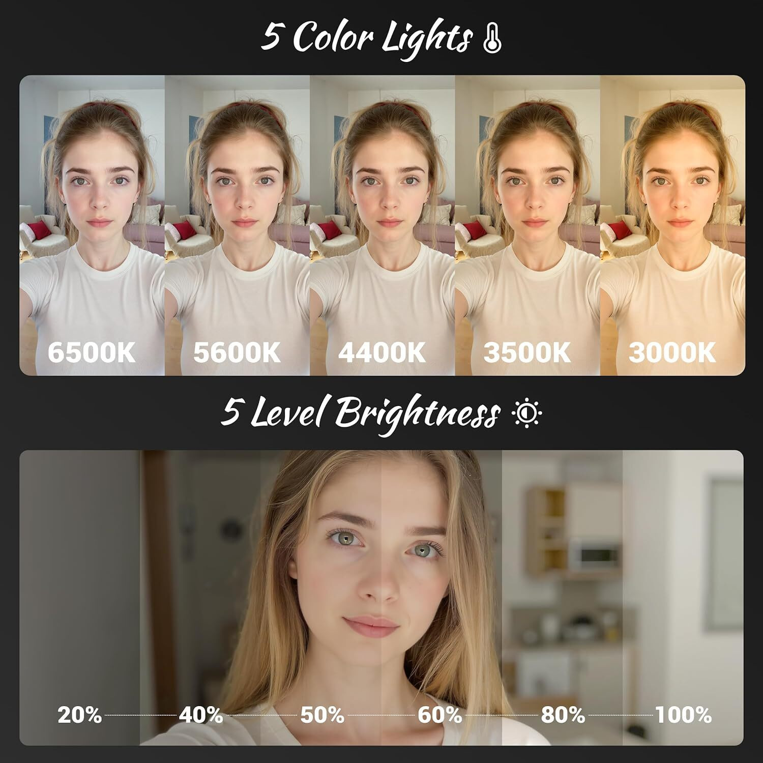 Image of Clefairy Magnetic Selfie Light for iPhone, Portable Phone Light with a Mirror 1 lx Camera LED Light