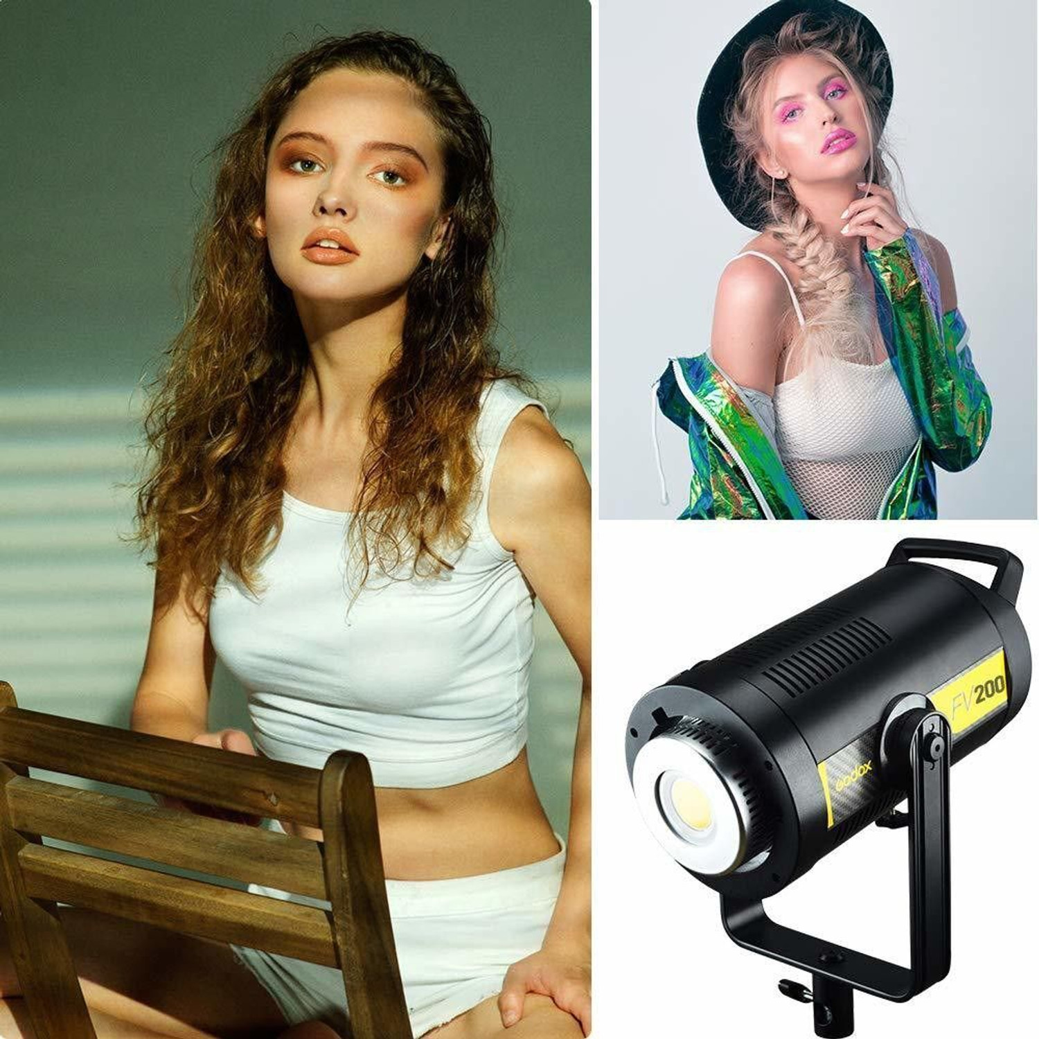 Image of GODOX FV200 LED Flash Light 5600K±200K 1 /8000s HSS 2.4G Wireless X System CRI 96+ TCLI 97+ Bowens Mount with Remote Control 74000 lx Camera LED Light