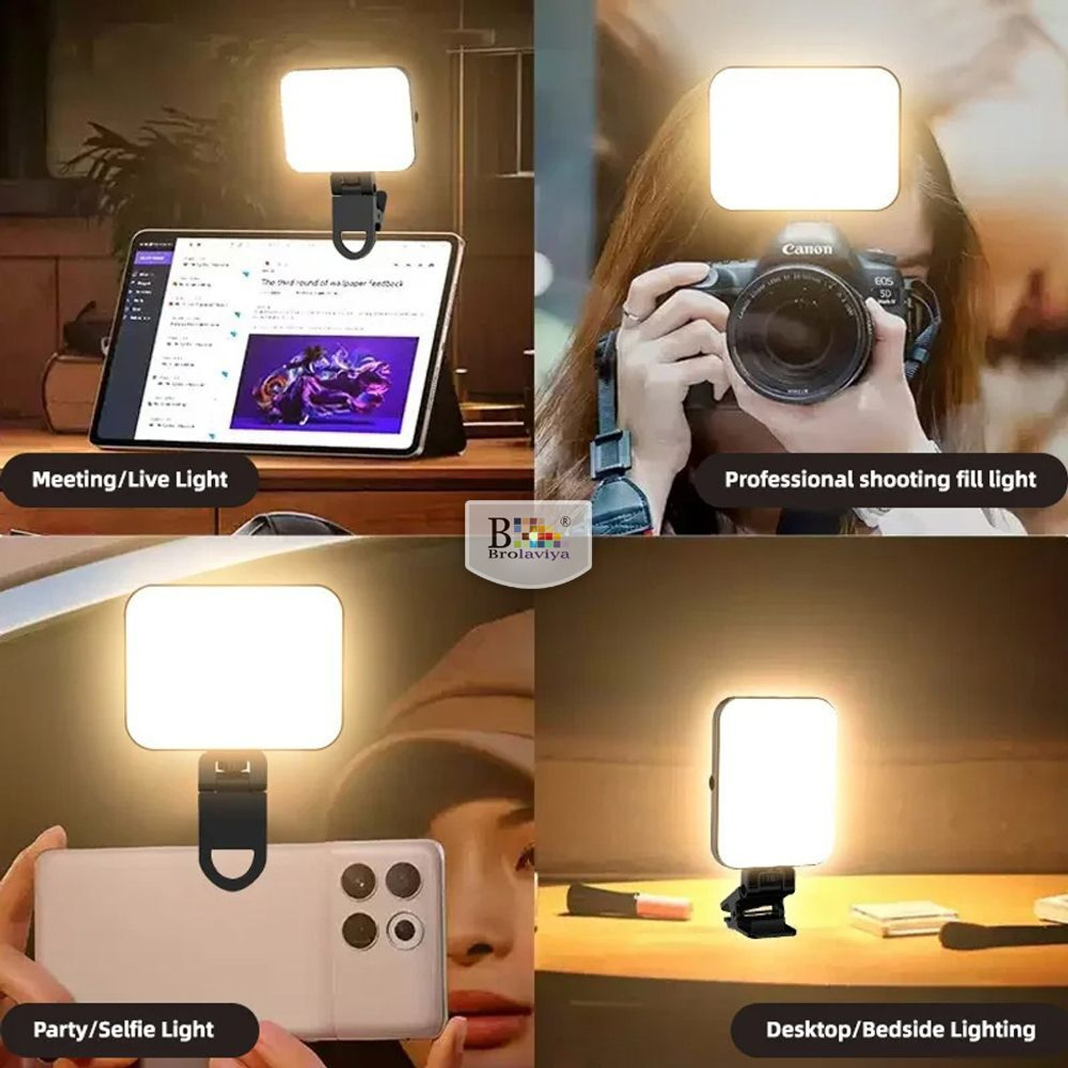 Image of BROLAVIYA W80 Magnetic Fill Light Rechargeable 3 Modes /RGB Adjustable Color Temperature Flash