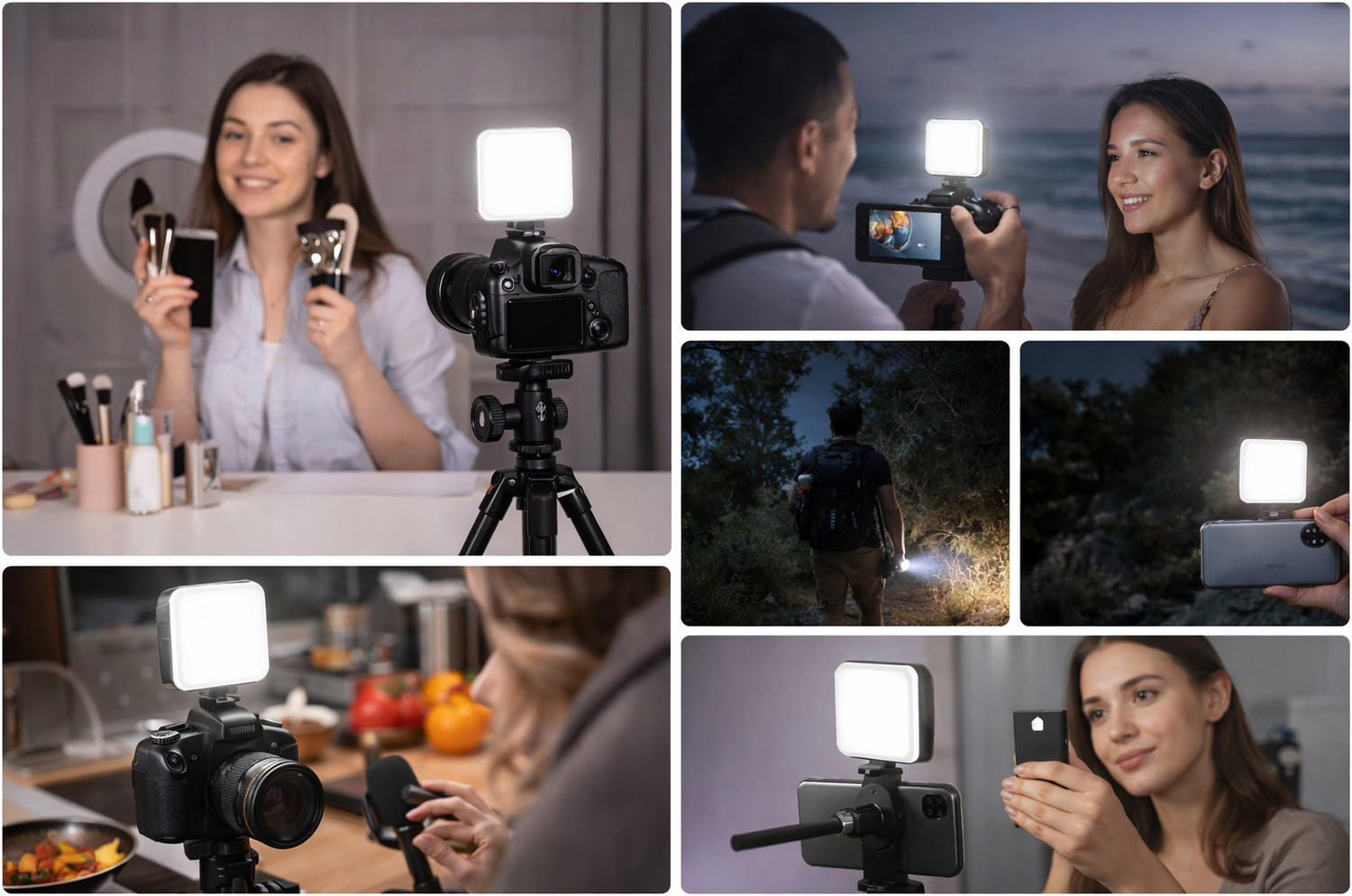 Image of ANSHAURA Portable RGB Fill Light for Live Streaming, Video Recording & Selfies 100 lx Camera LED Light