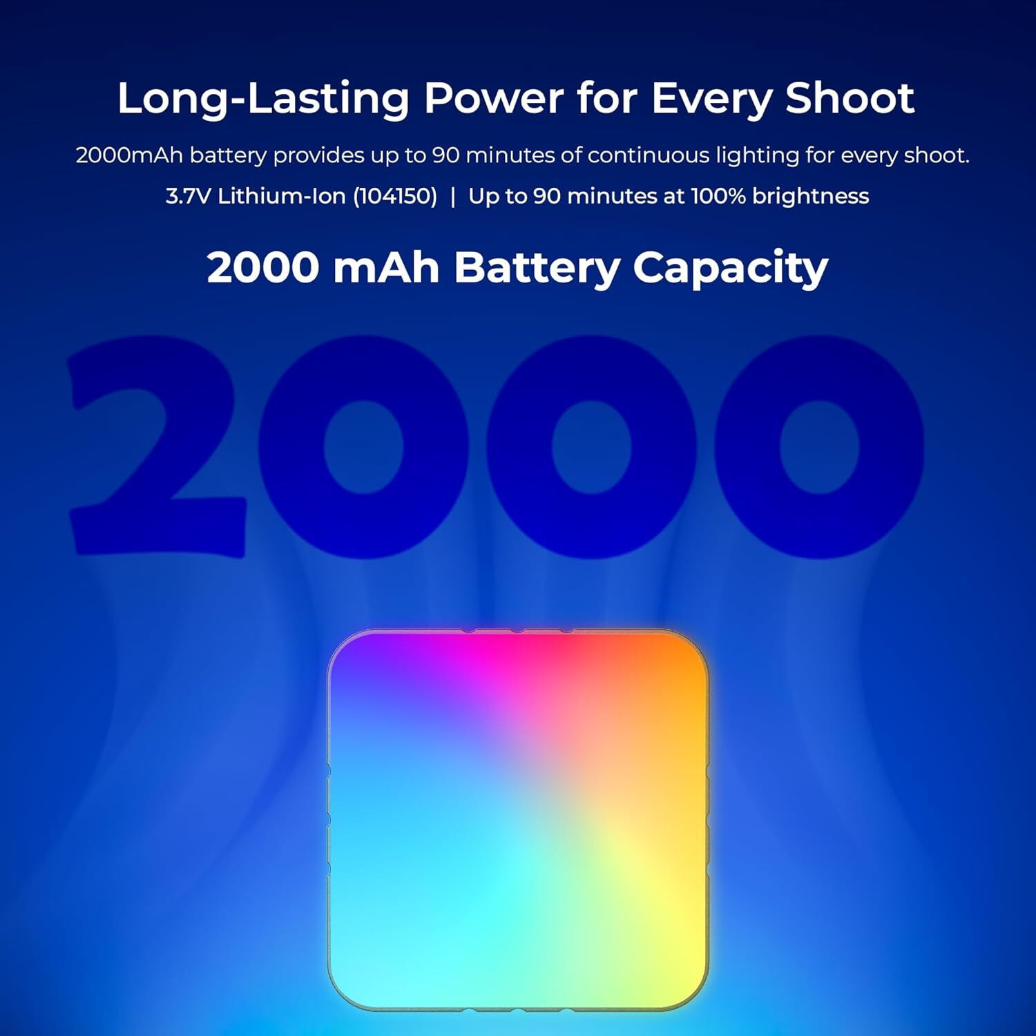 Image of DIGITEK LED-D11W RGB 11W Mini RGB LED Video Light 2000mAh Battery, 21 Lighting Effects 3600 lx Camera LED Light