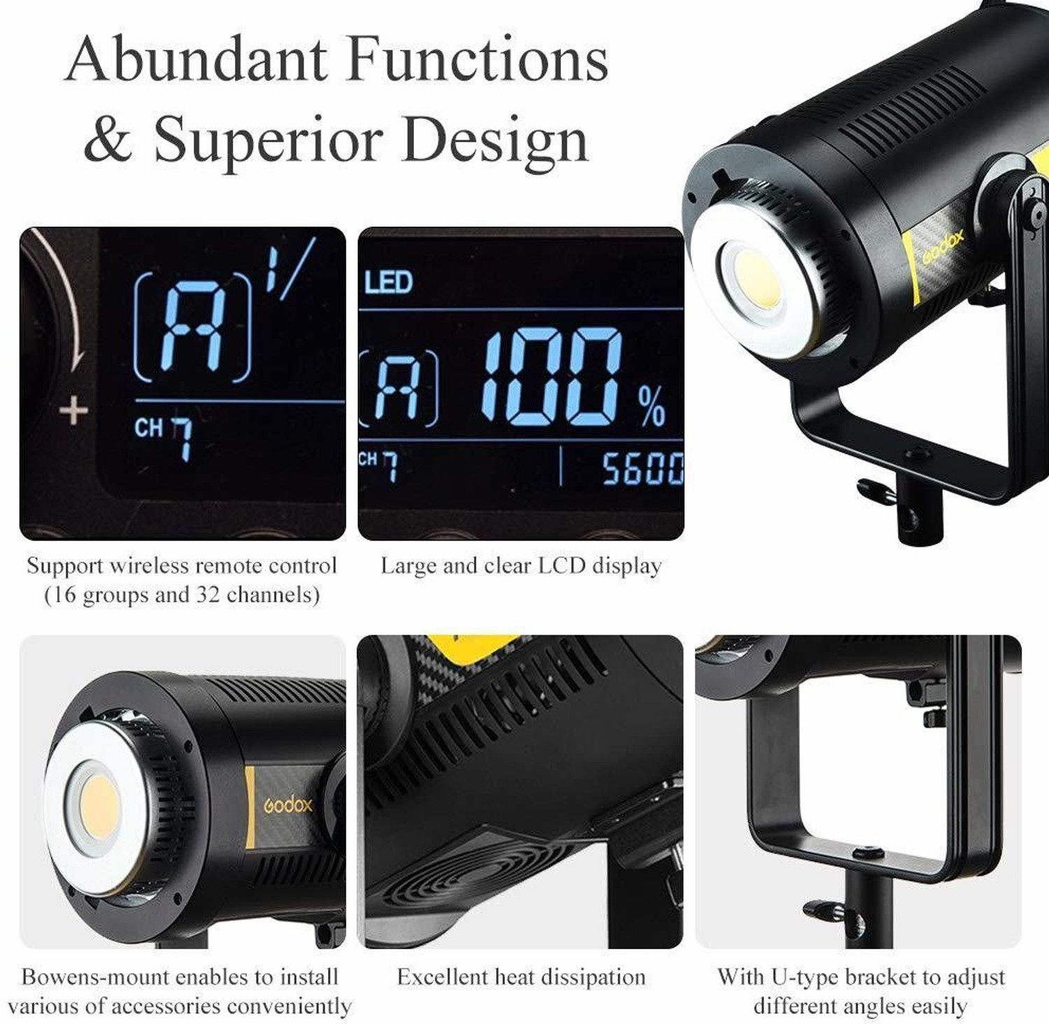 Image of GODOX FV200 LED Flash Light 5600K±200K 1 /8000s HSS 2.4G Wireless X System CRI 96+ TCLI 97+ Bowens Mount with Remote Control 74000 lx Camera LED Light