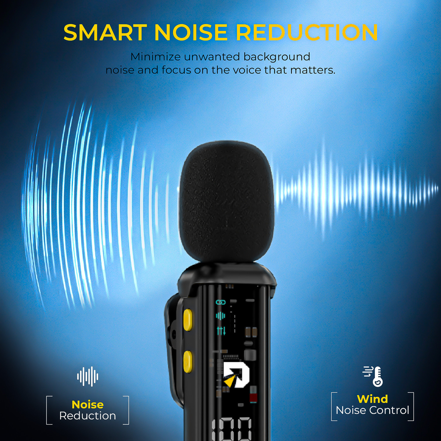 Image of DIGITEK DWM-015 2-in-1 Wireless Microphone, Dual Transmitter, 20m Range, 4H Battery Life Camera Microphone