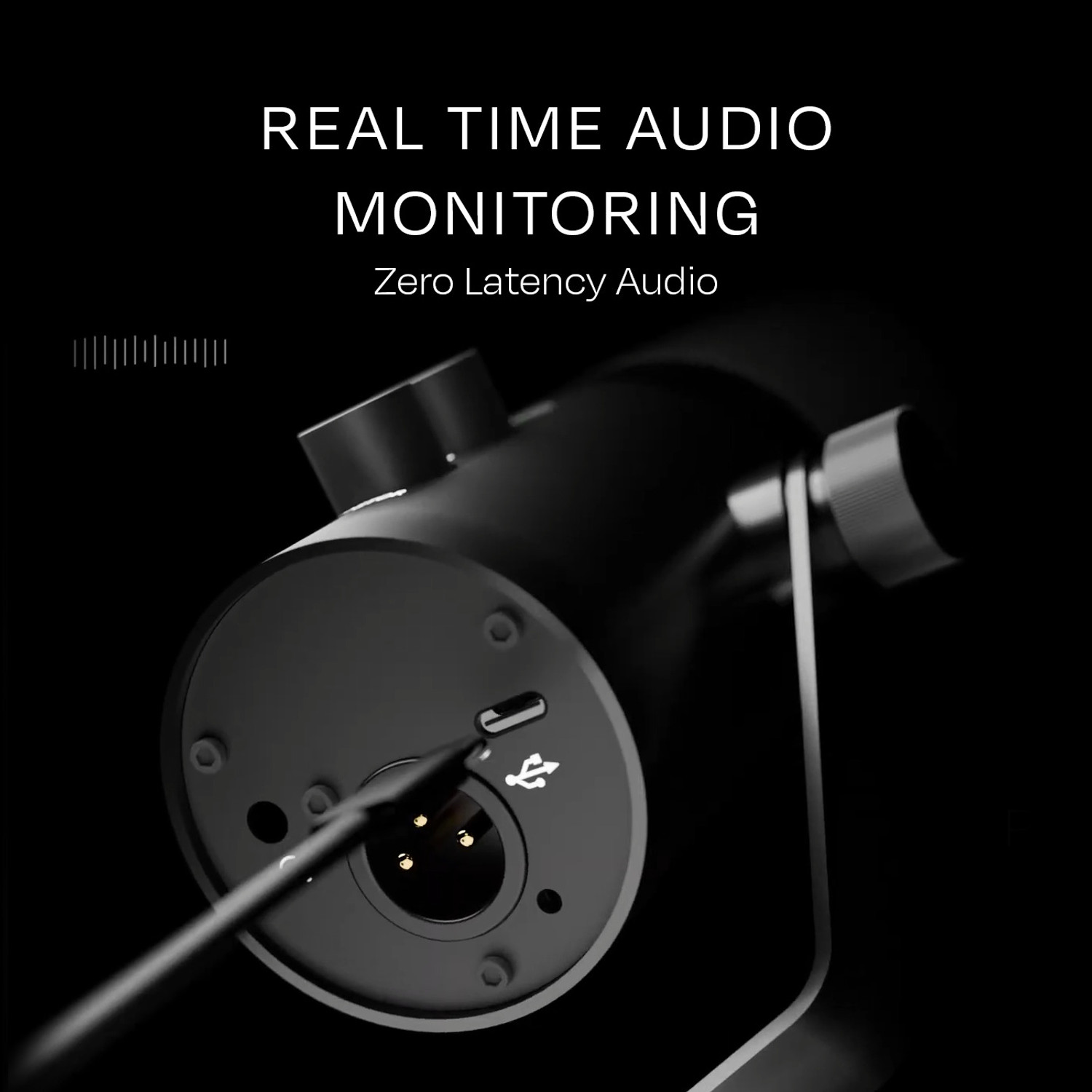 Image of Kreo Sonik Professional Dynamic Mic with RGB, Noise Rejection, Dual Connectivity Camera Microphone