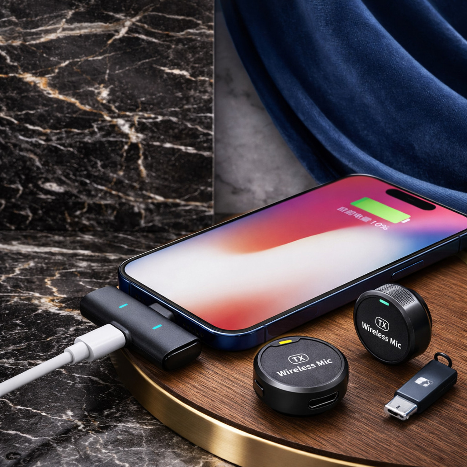 Image of Good One Mini Wireless Clip Microphone Dual Transmitter, 2.4G Chip, Low Latency Camera Microphone