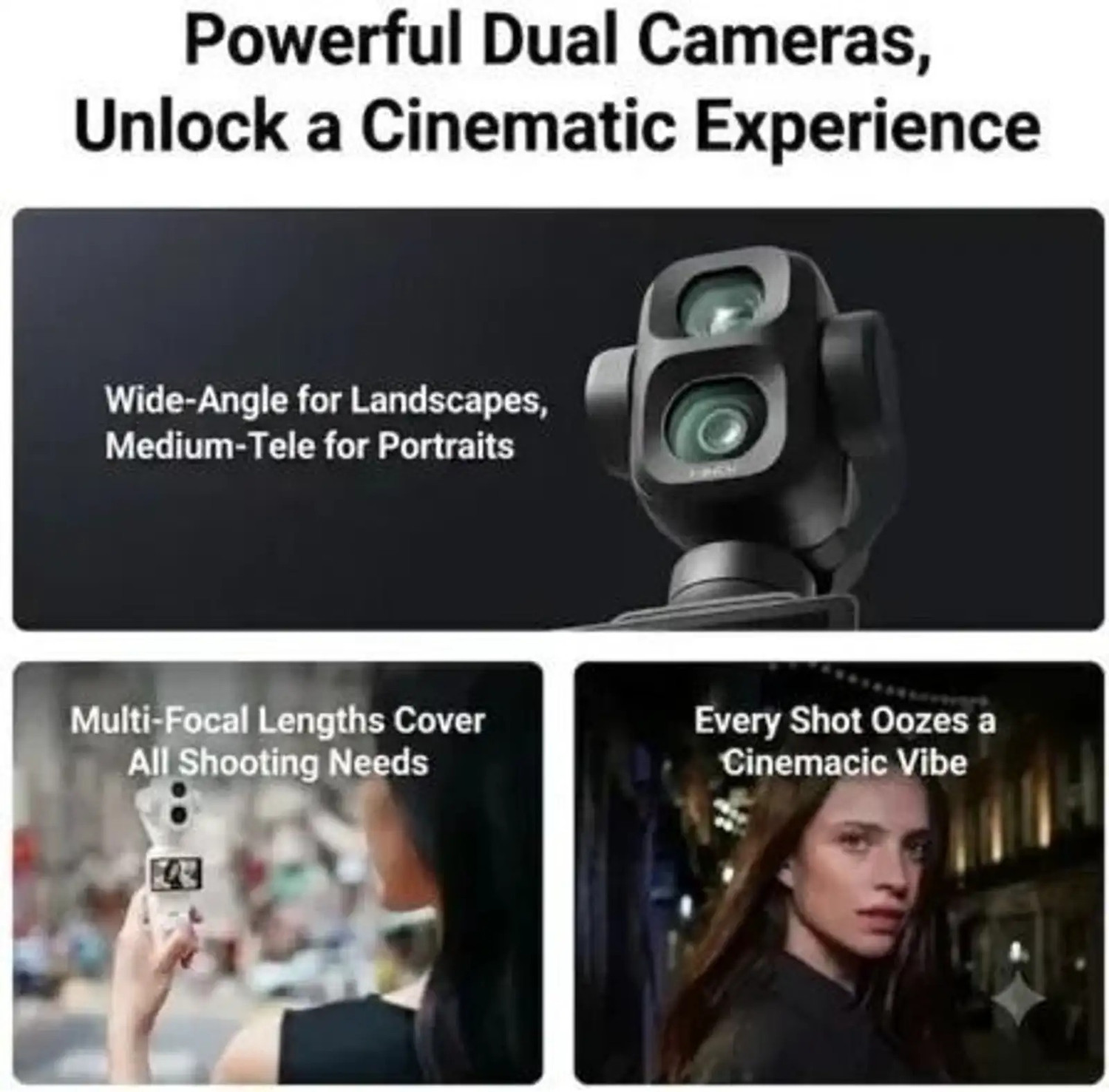 Image of dji Osmo Pocket 4P Standard Combo Dual-Lens Camera 103GB With 3-Axis Gimbal Camera Microphone