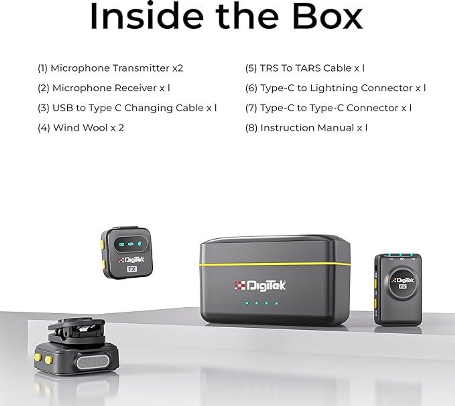 Image of DIGITEK DWM-118 Wireless Microphone 7Hr Battery for iOS /Android Devices and DSLR Cameras Microphone