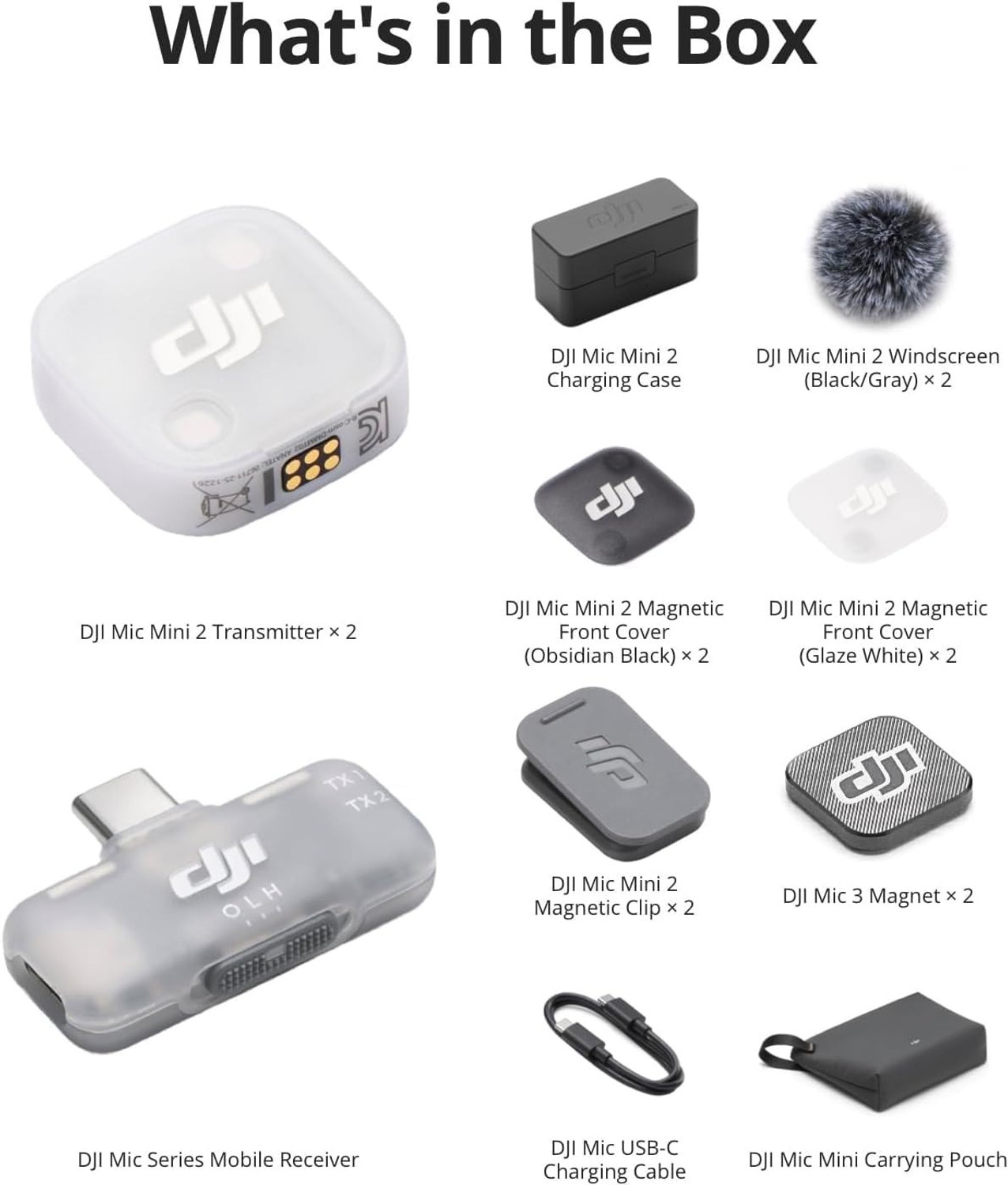 Image of dji Mic Mini 2 Wireless Microphone 2 TX + 1 Mobile RX + Charging Case Motion Controller