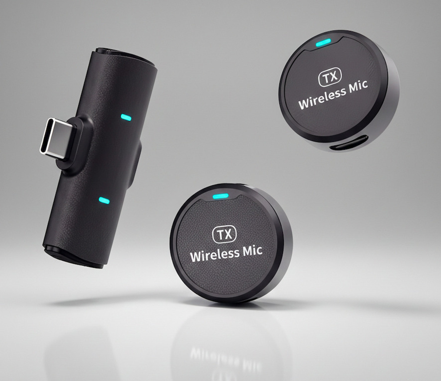 Image of Good One Mini Wireless Clip Microphone Dual Transmitter, 2.4G Chip, Low Latency Camera Microphone